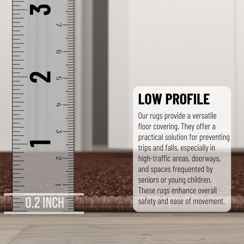 Ottomanson Hallway Runner Rug 2'7" x 9'10" Non Slip Solid Area Rugs Easy to Clean Laundry Rug Runner Durable & Pet Friendly Floor Carpet Runners for Hallways Entryway Living Room Kitchen, Brown - Image 4